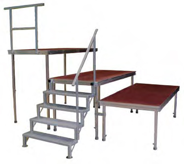 escenario de aluminio pi 4.0 montado como gradería